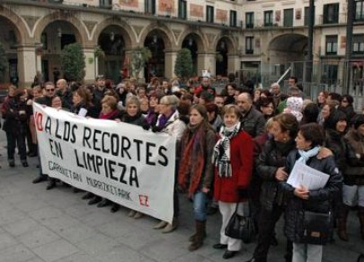 Limpiezas del Ayuntamiento de Tudela frente a los recortes del servicio